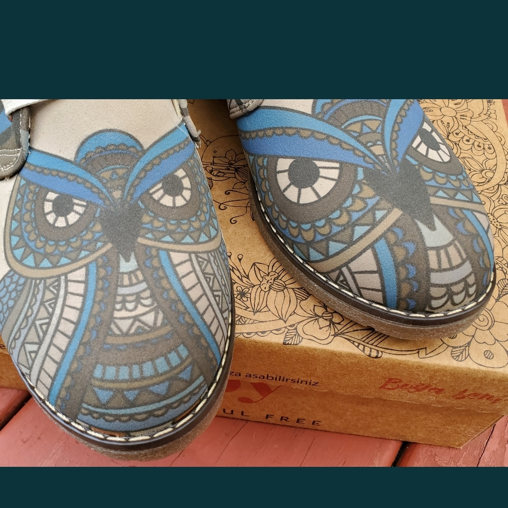 Goby🦉 wise Owl Vegan geometrical Boho RARE unique chukka boots desert shoes - Picture 4 of 16